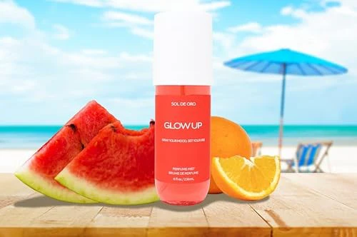 Sol De Oro Glow up Body Perfume Mist, Fruity-Musky Fragrance with Watermelon & Mandarin, 8 Fl Oz - Image 2