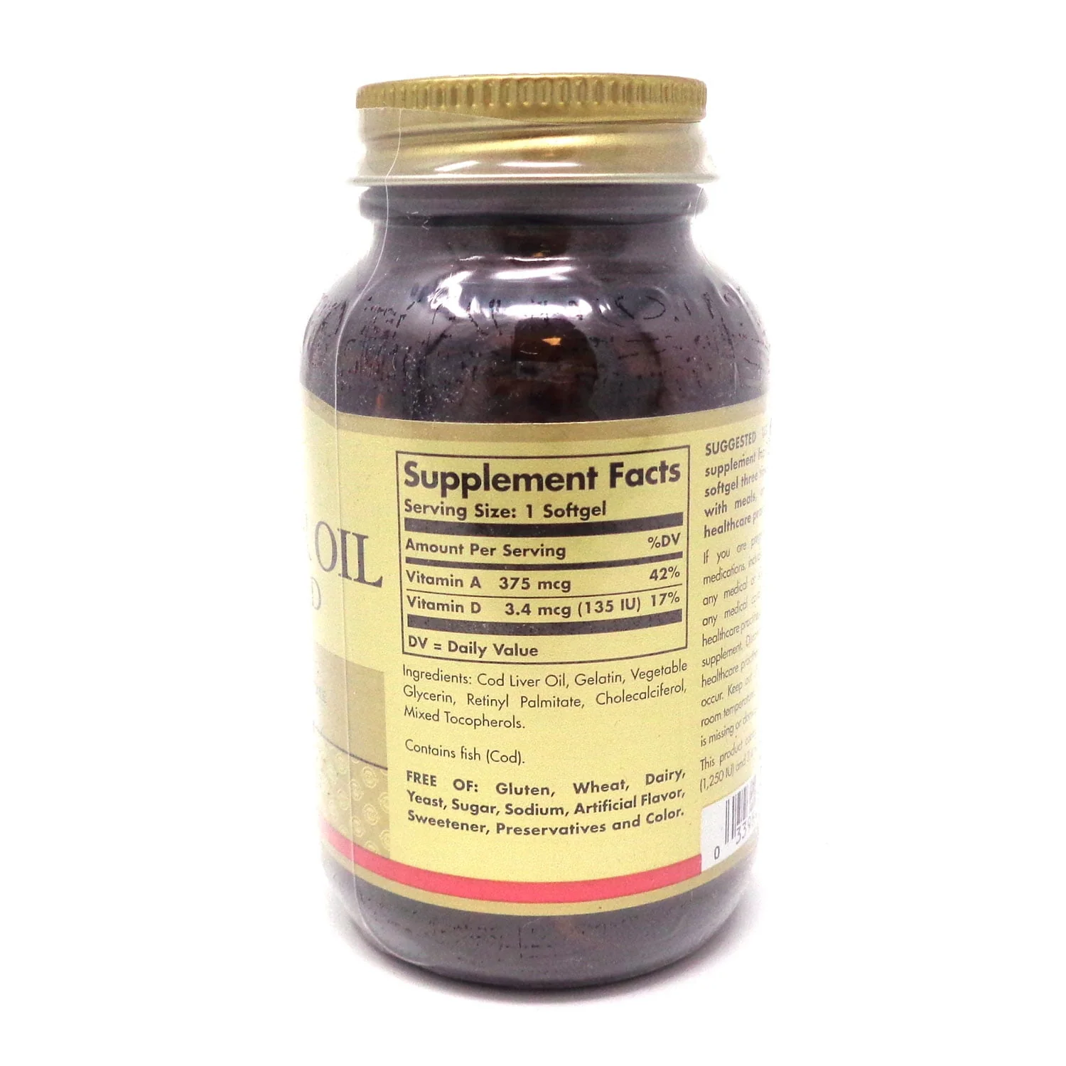 Solgar Cod Liver Oil Softgels 100ct - Image 2