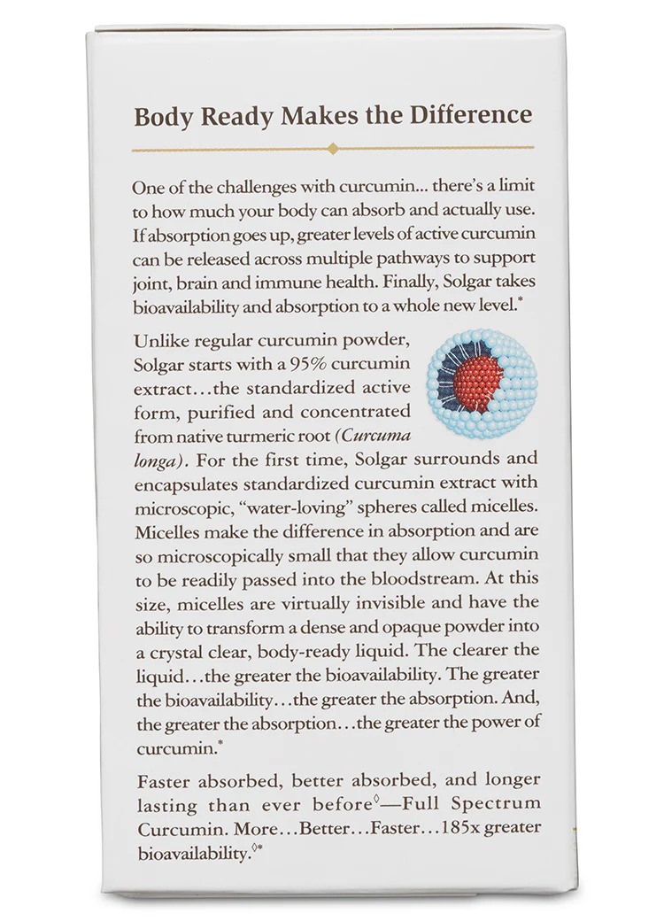 Solgar Full Spectrum Curcumin Liquid Extract Softgels - Image 2