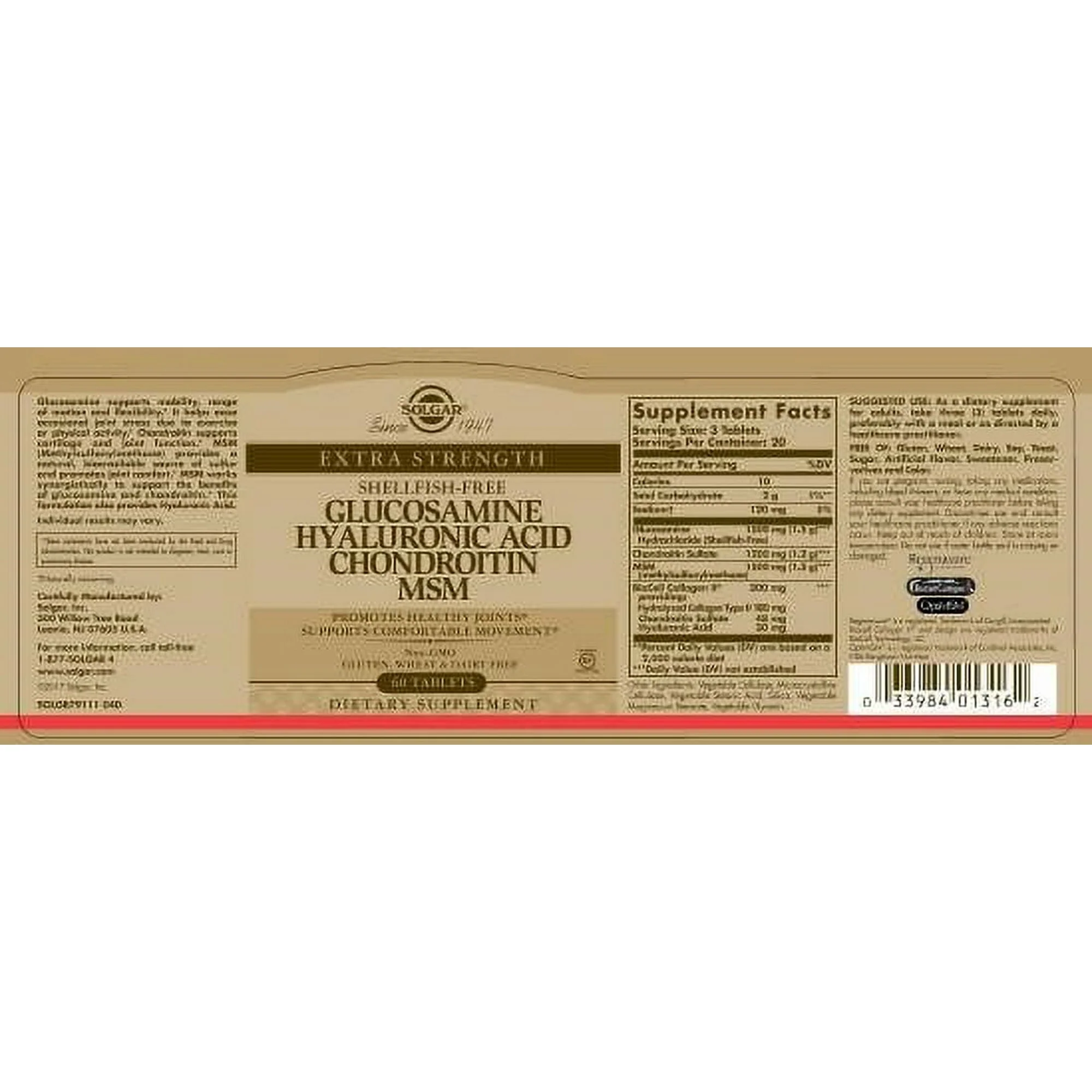 Solgar Extra Strength Glucosamine Chondroitin Complex Tablets 1200ct - Image 2