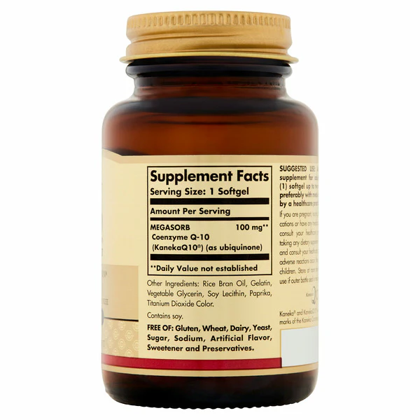 Solgar Megasorb Coq-10 Softgels 100mg 60ct - Image 2