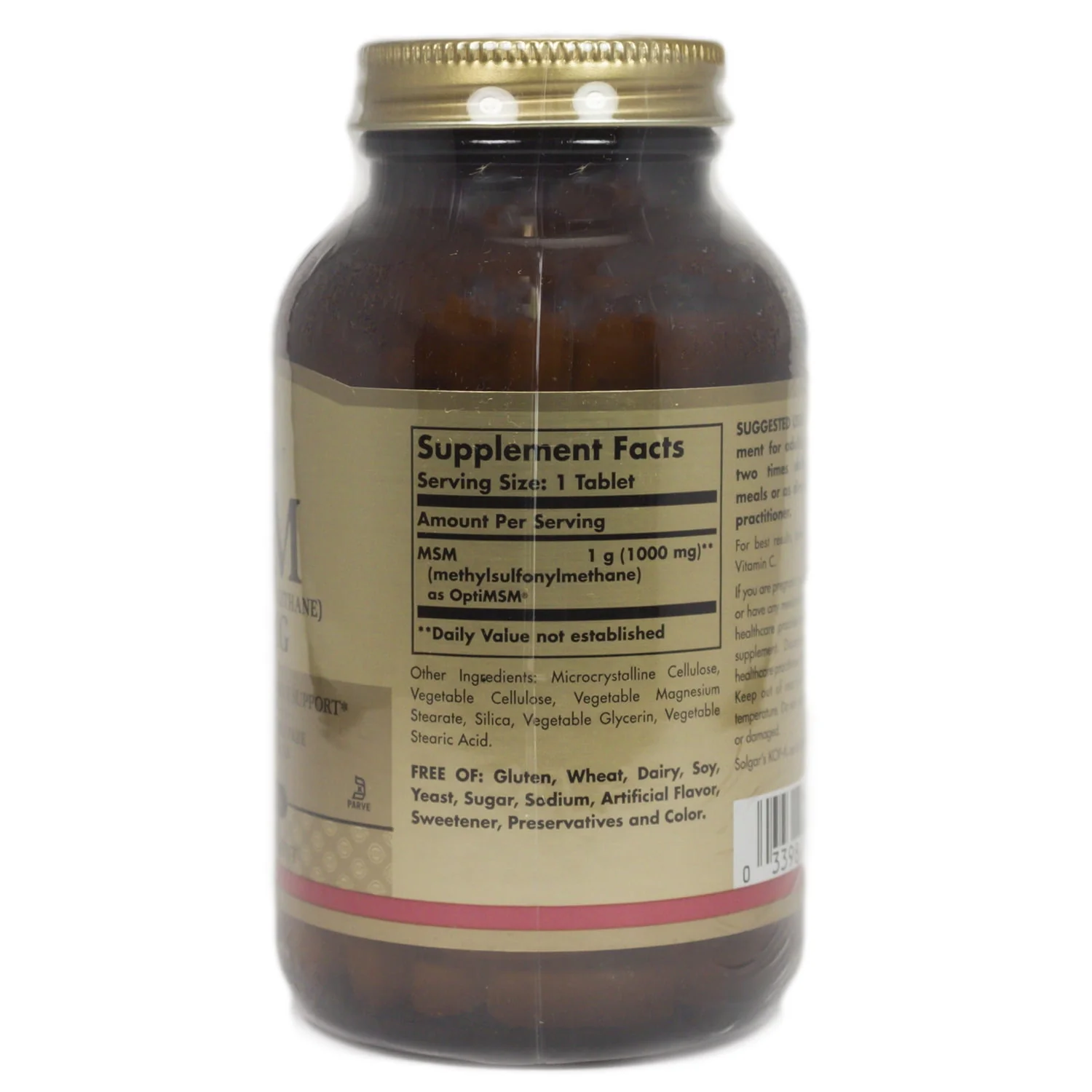Solgar MSM 1000mg Tablets 120ct - Image 2
