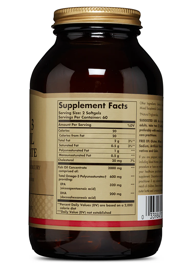 Solgar Omega-3 Fish Oil Concentrate Softgels - Image 2