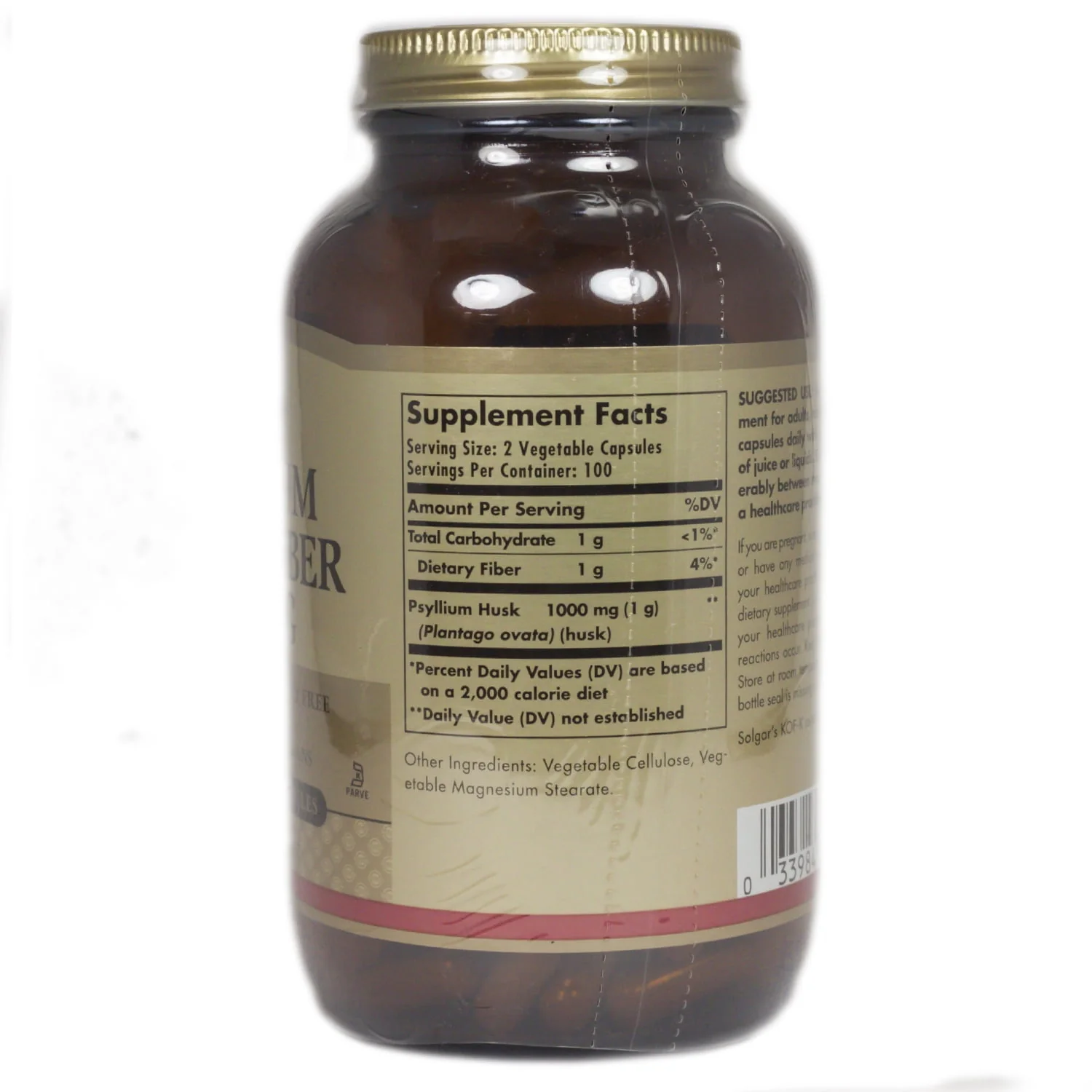 Solgar Psyllium Husks 500mg Vegetable Capsules 200ct - Image 2
