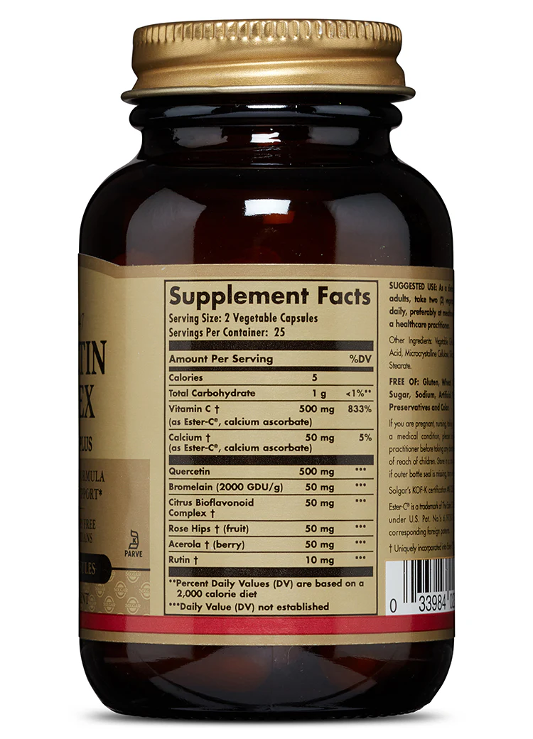 Solgar Quercetin Complex with Ester-C Plus Vegetable Capsules - Image 2