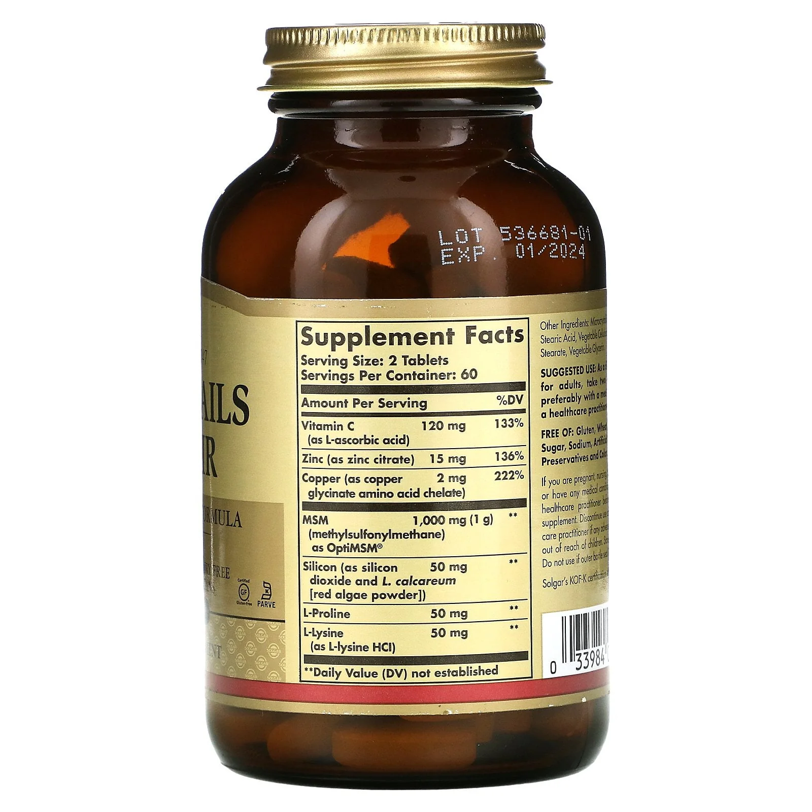 Solgar Skin Nails & Hair Tablets 120ct - Image 2