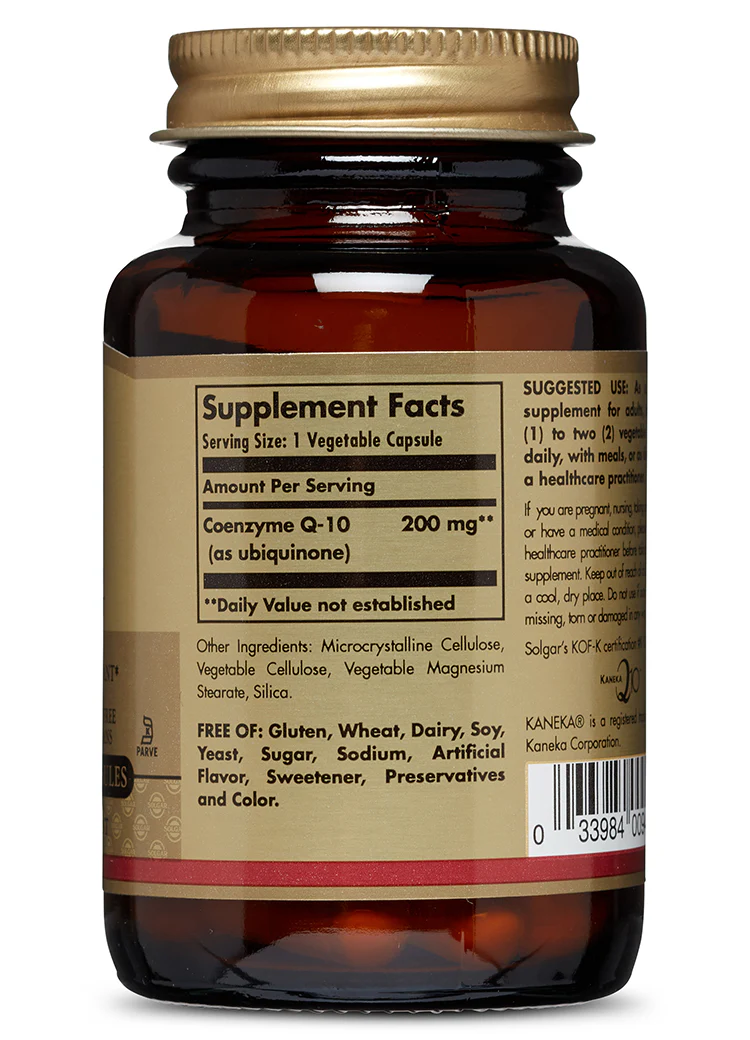 Solgar Vegetarian CoQ-10 200 mg Vegetable Capsules - Image 2