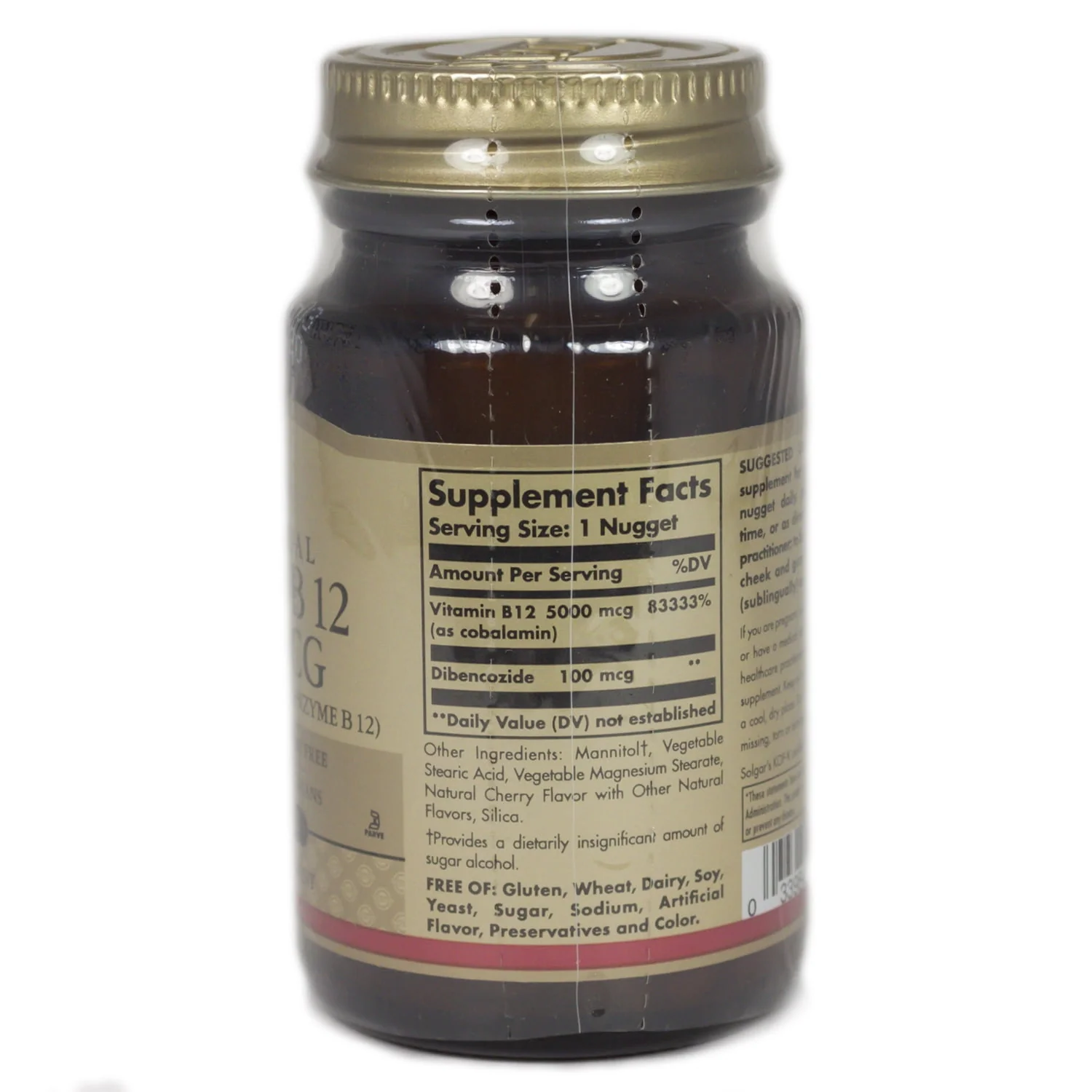Solgar Vitamin B12 Nuggets 5000mcg 30ct - Image 2
