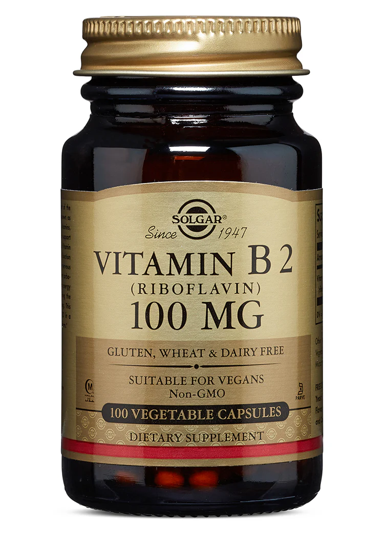Solgar Vitamin B2 (Riboflavin) 100 mg 100 Vegetable Capsules