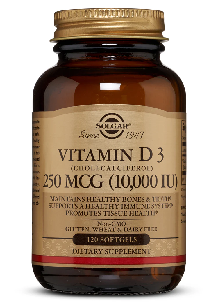 Solgar Vitamin D3 (Cholecalciferol) 10,000 IU Softgels