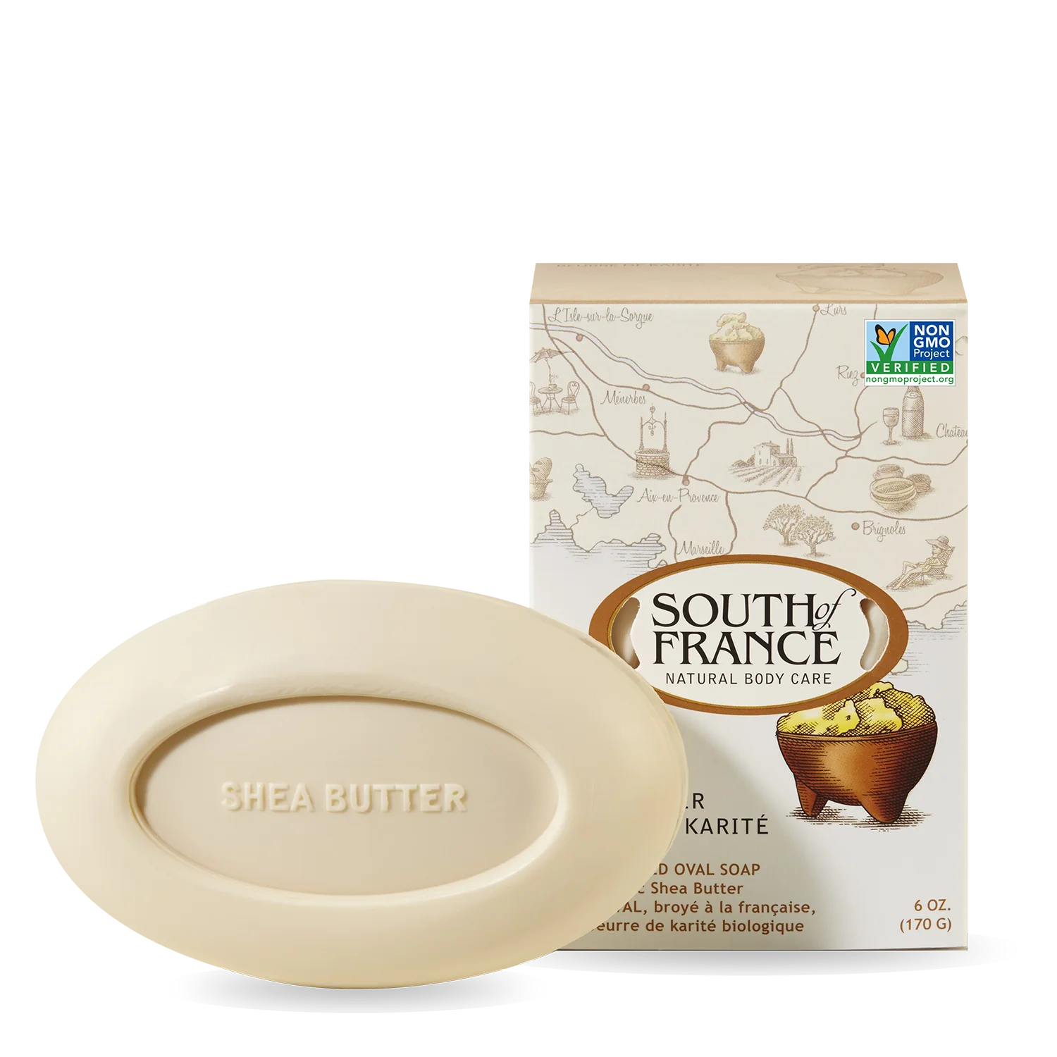 South of France French Milled Bar Soap Shea Butter - 6 oz
