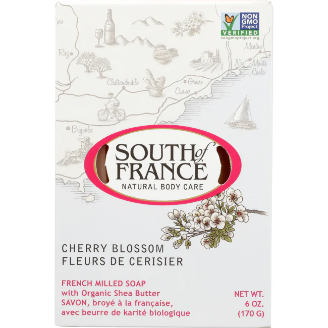South of France Triple Milled Soap Cherry Blossom 6 Oz Bars