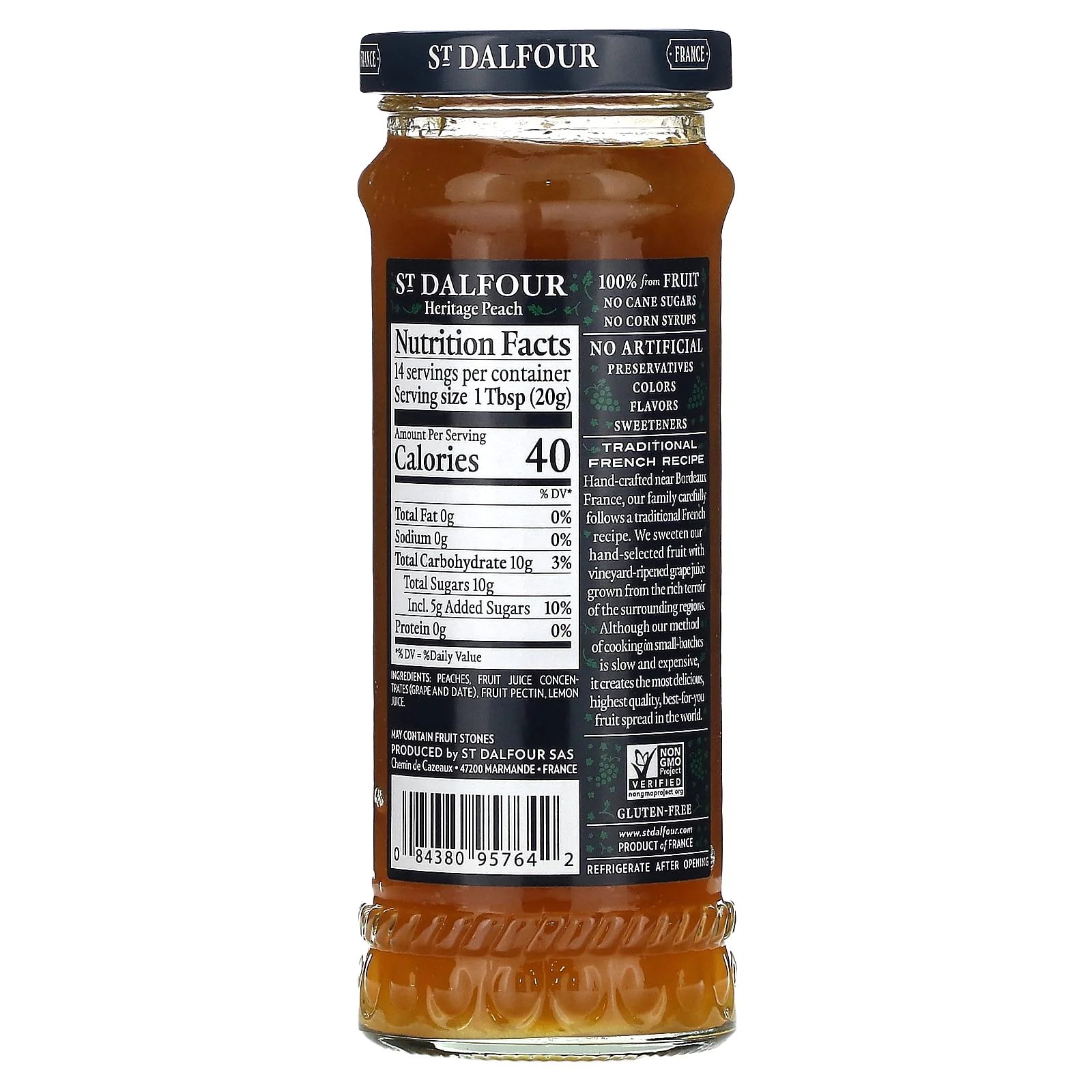 St. Dalfour Heritage Peach Spread 10oz - Image 2