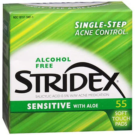 Stridex Sensitive with Aloe Acne Medicated Pads Alcohol Free 55ct