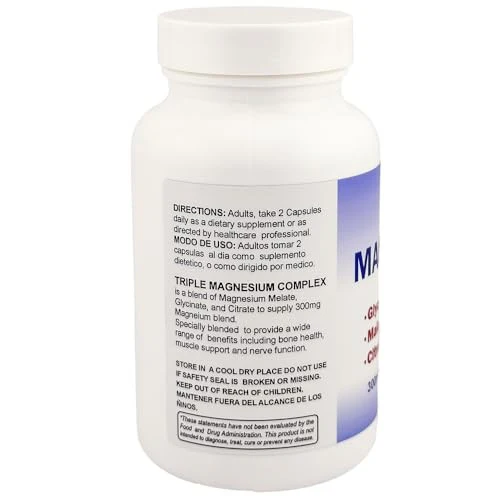Sunshine Naturals Triple Magnesium Complex, 300mg, 90 Capsules - Image 2