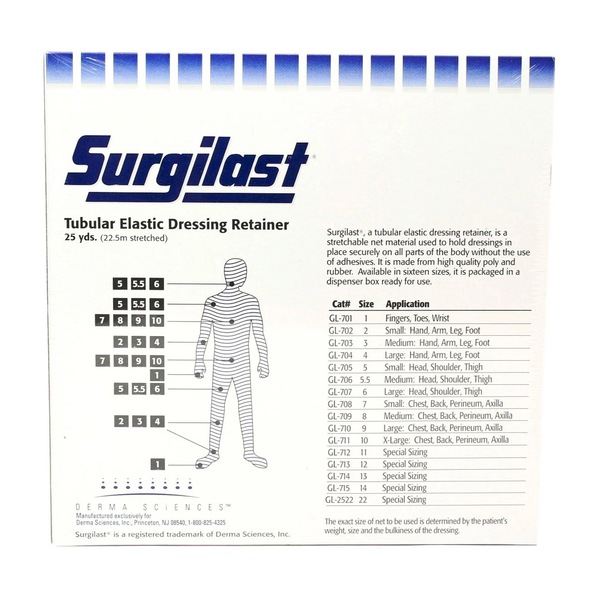 Surgilast Tubular Elastic Bandages 25.5" x 25yd Size 6 Gl707 - Image 2