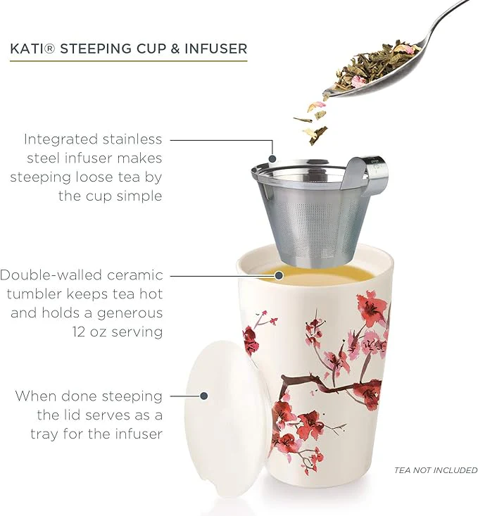 Tea Forte Kati Cup Cherry Blossoms Ceramic Tea Infuser - Image 2