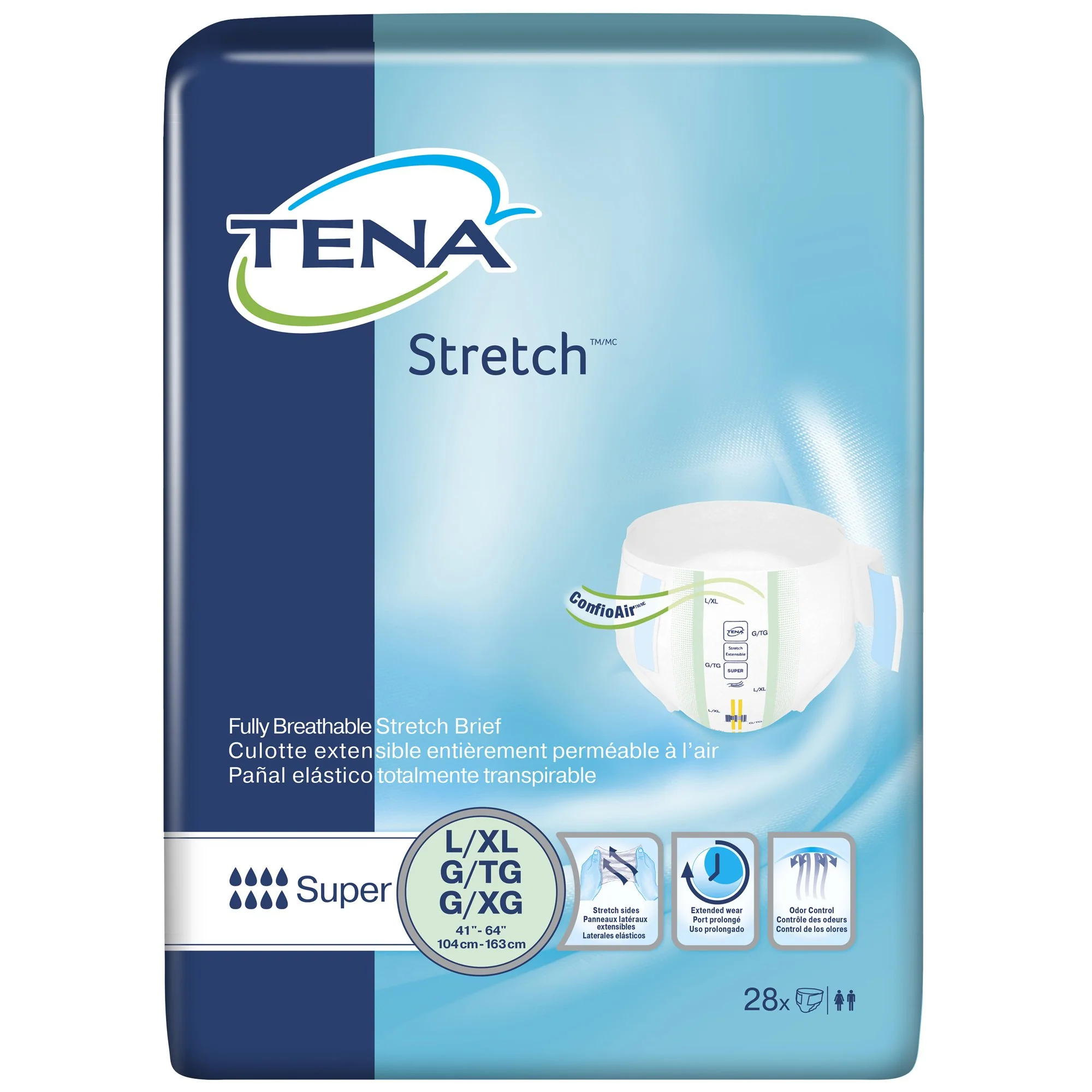 TENA Stretch Super Heavy Absorbency Night Brief, Large/Extra Large. 28 ea