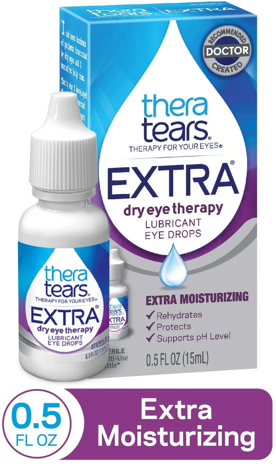 TheraTears Eye Drops for Dry Eyes, Dry Eye Therapy Lubricant Eyedrops - Image 2