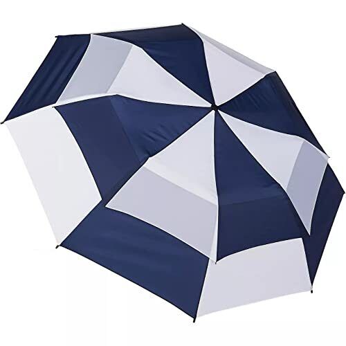 Totes Golf Size Auto Open Vented Stick Umbrella with Sunguard Technology, Navy White - Image 2