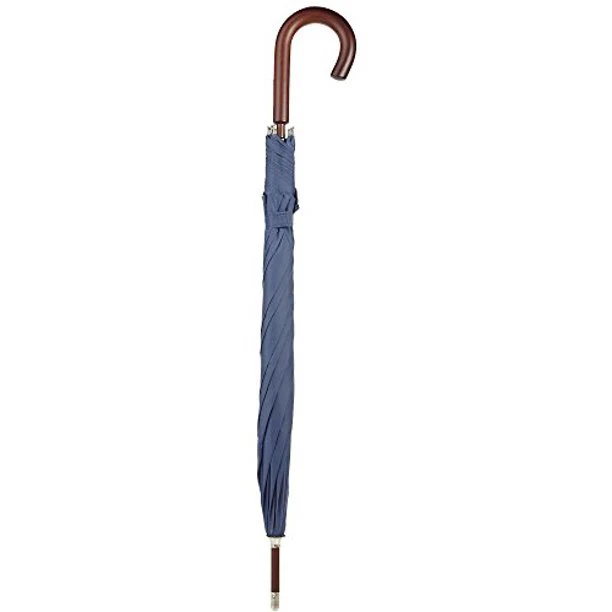Totes Stately Auto Open Wood Umbrella 9302 Steele Blue - Image 2