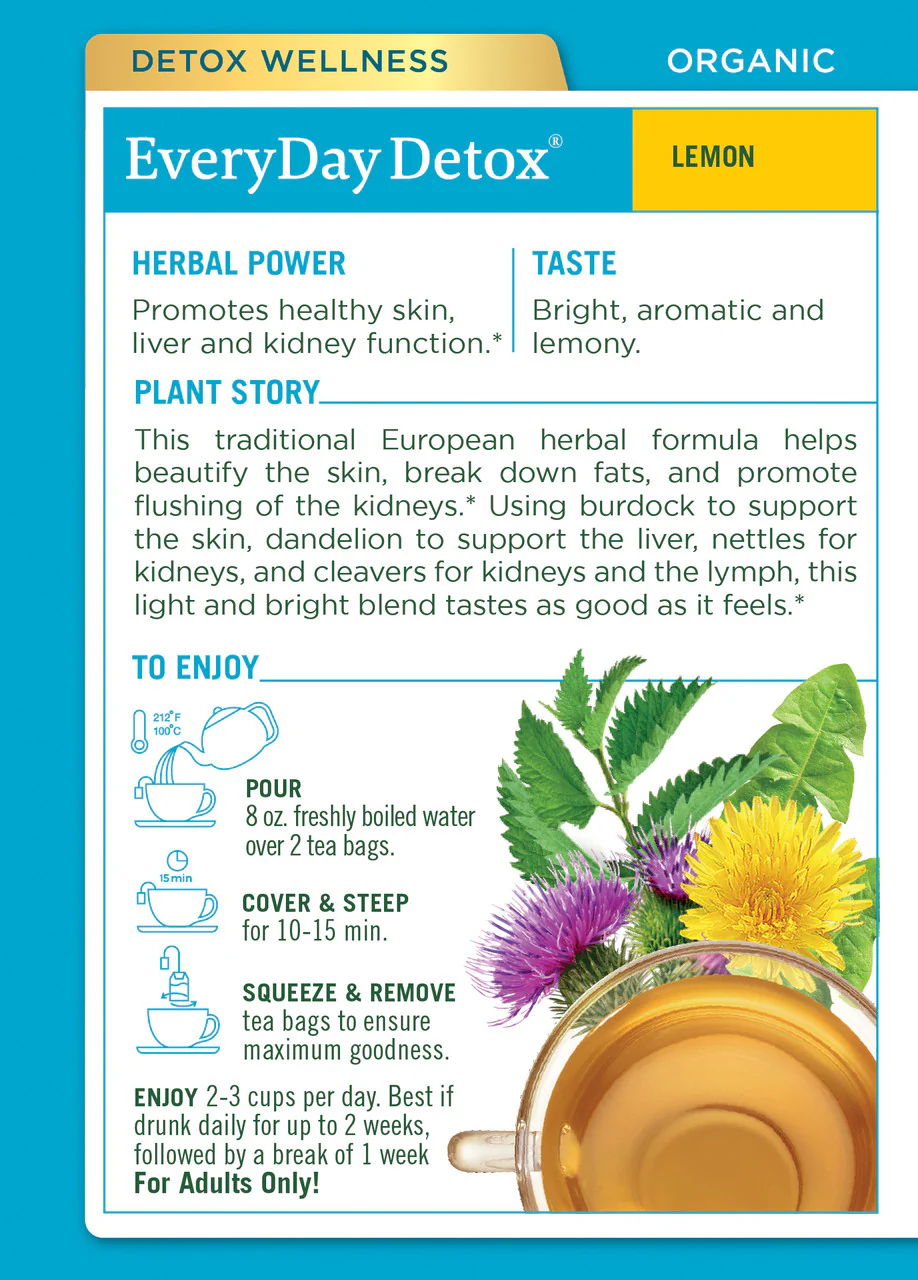Traditional Medicinals Everyday Organic Lemon Detox 16 Tea Bags - Image 2