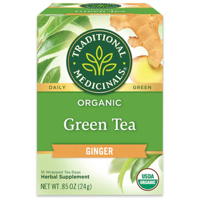 Traditional Medicinals Green Tea With Ginger 16 Tea Bags