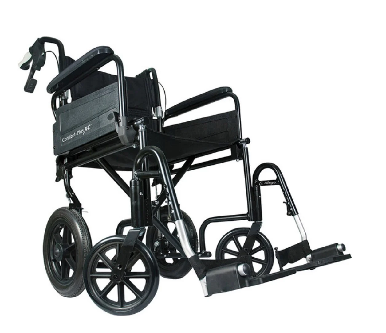 Transport Chair Wheelchair Airgo Comfort-Plus XC TC, Black.