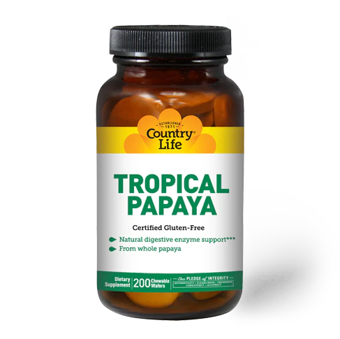 Country Life Tropical Papaya 25 mg 200 Wafers