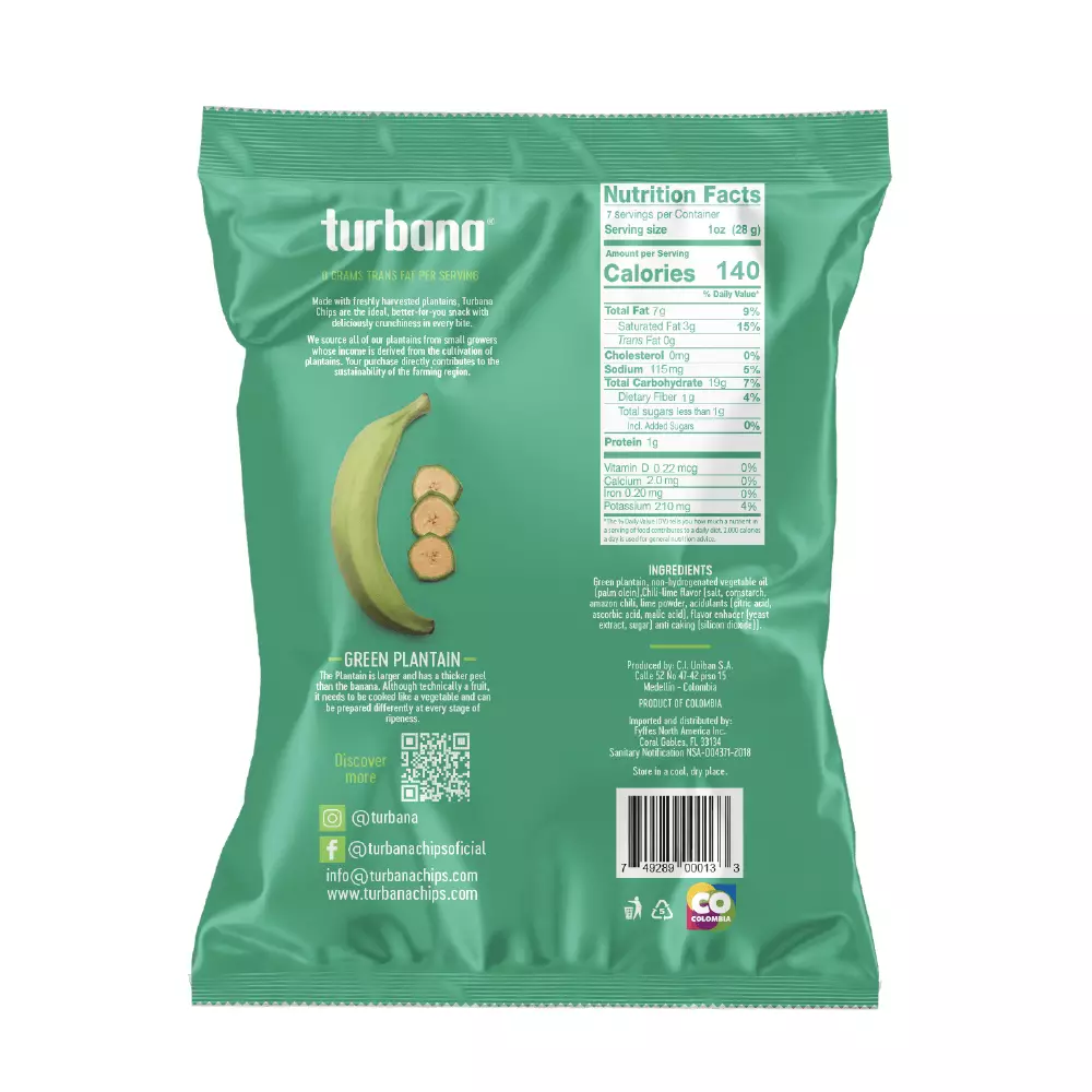 Turbana Plantain Chips Chili Lime 7Oz - Image 2