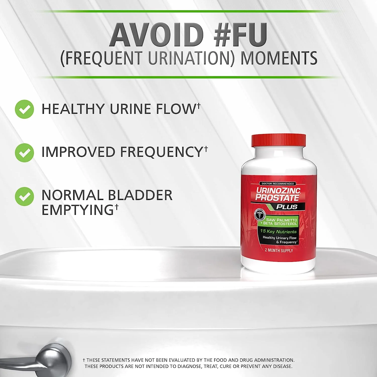 Urinozinc Prostate Plus, Saw Palmetto & Beta Sitosterol Supplement for Men, Reduce Frequent Urination - Image 3