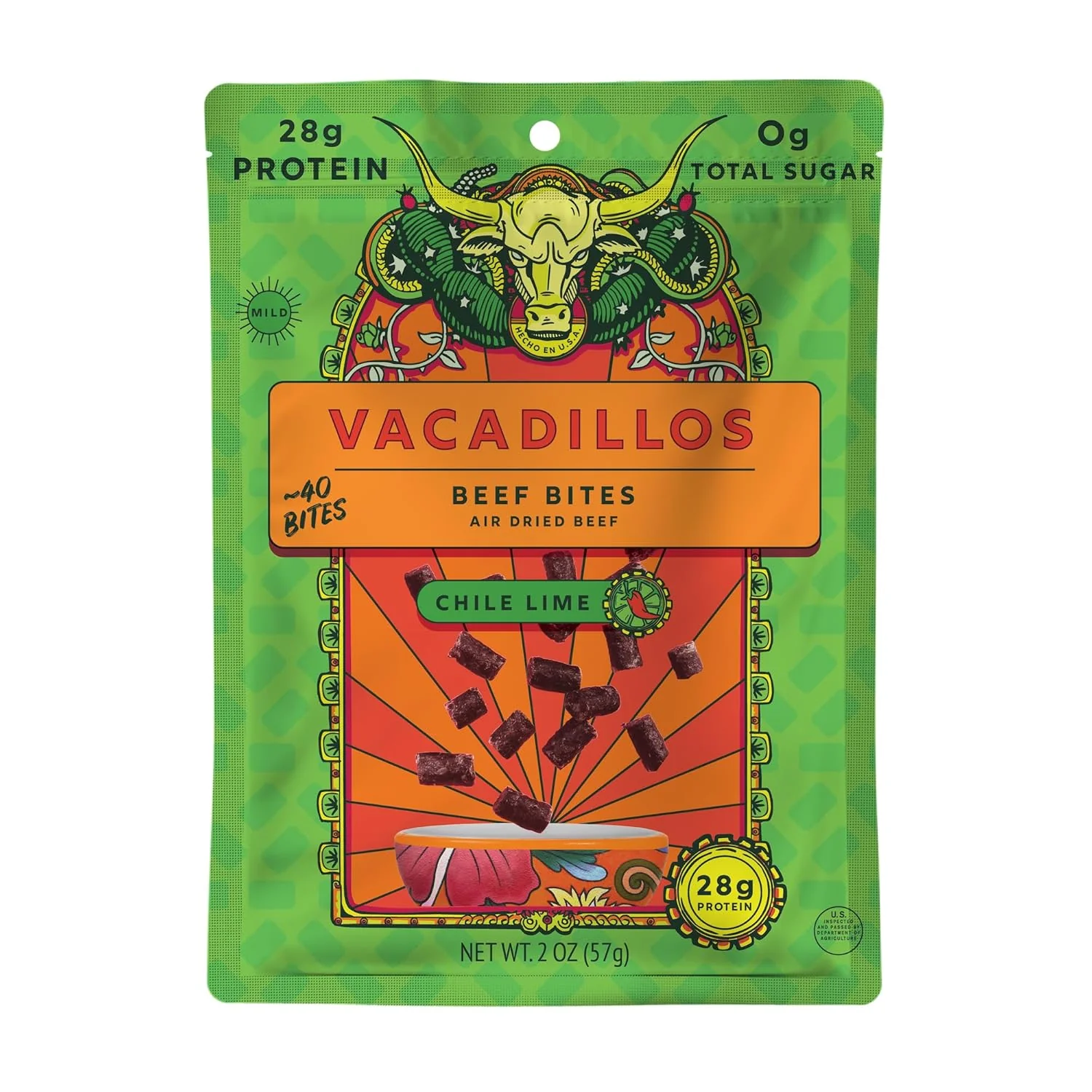 Vacadillos Beef Bites, Chile Lime, Mild 2 Oz