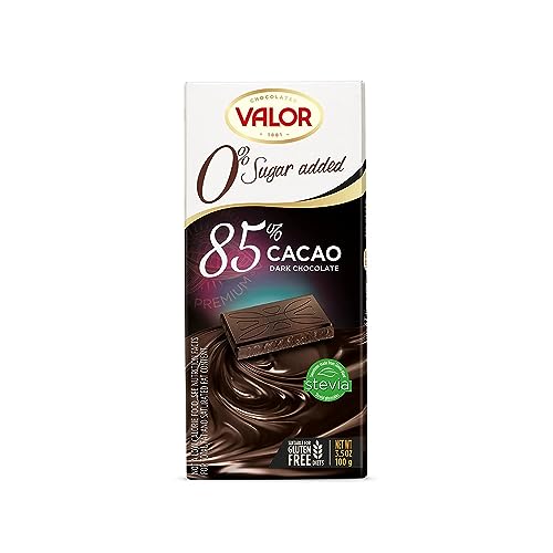 Valor 85% Caco Dark Chocolate No Sugar Added 3.5Oz