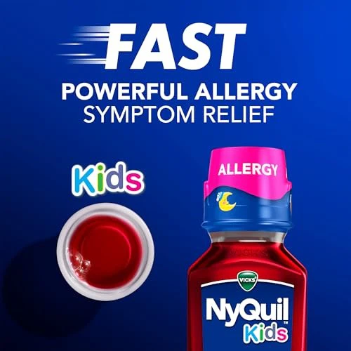 Vicks NyQuil Kids Allergy Liquid, Berry, 8 FL OZ - Image 3