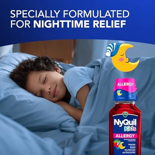 Vicks NyQuil Kids Allergy Liquid, Berry, 8 FL OZ - Image 4