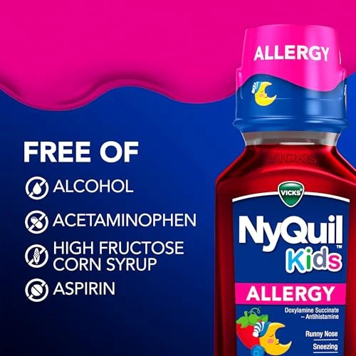 Vicks NyQuil Kids Allergy Liquid, Berry, 8 FL OZ - Image 7