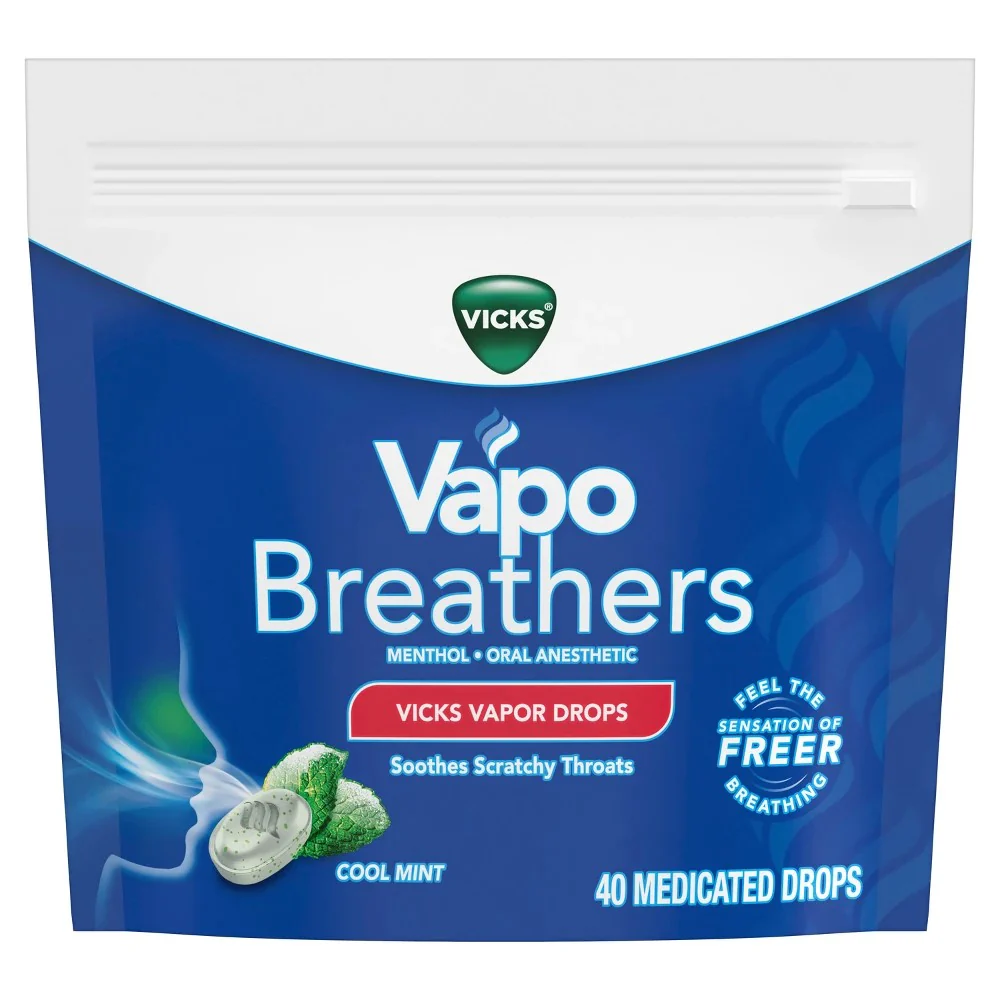 Vicks Vapo Breather Drops - Cool Mint - 40ct