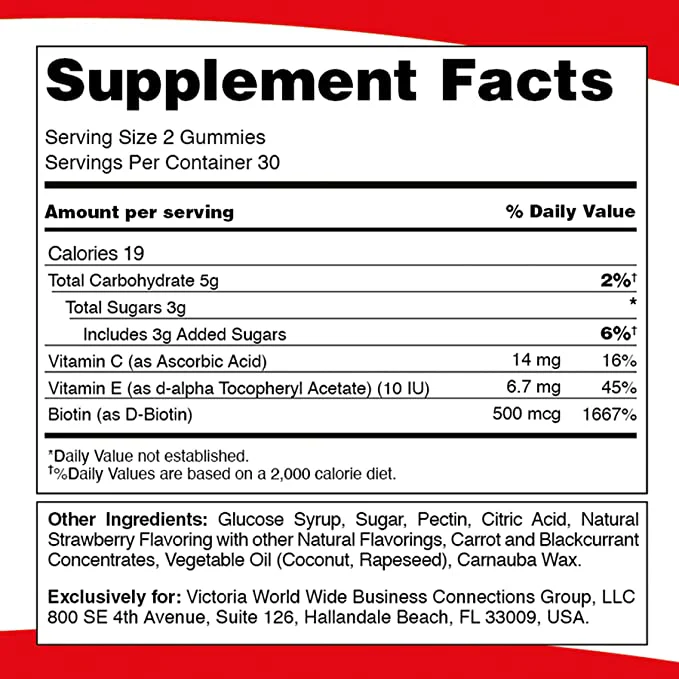 Victoria Victa Hair, Nails & Skin 60 Gummies - Image 2