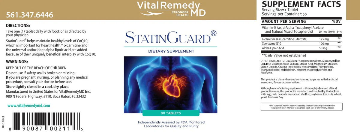 Vital Remedy Statinguard Tablets 90ct - Image 2