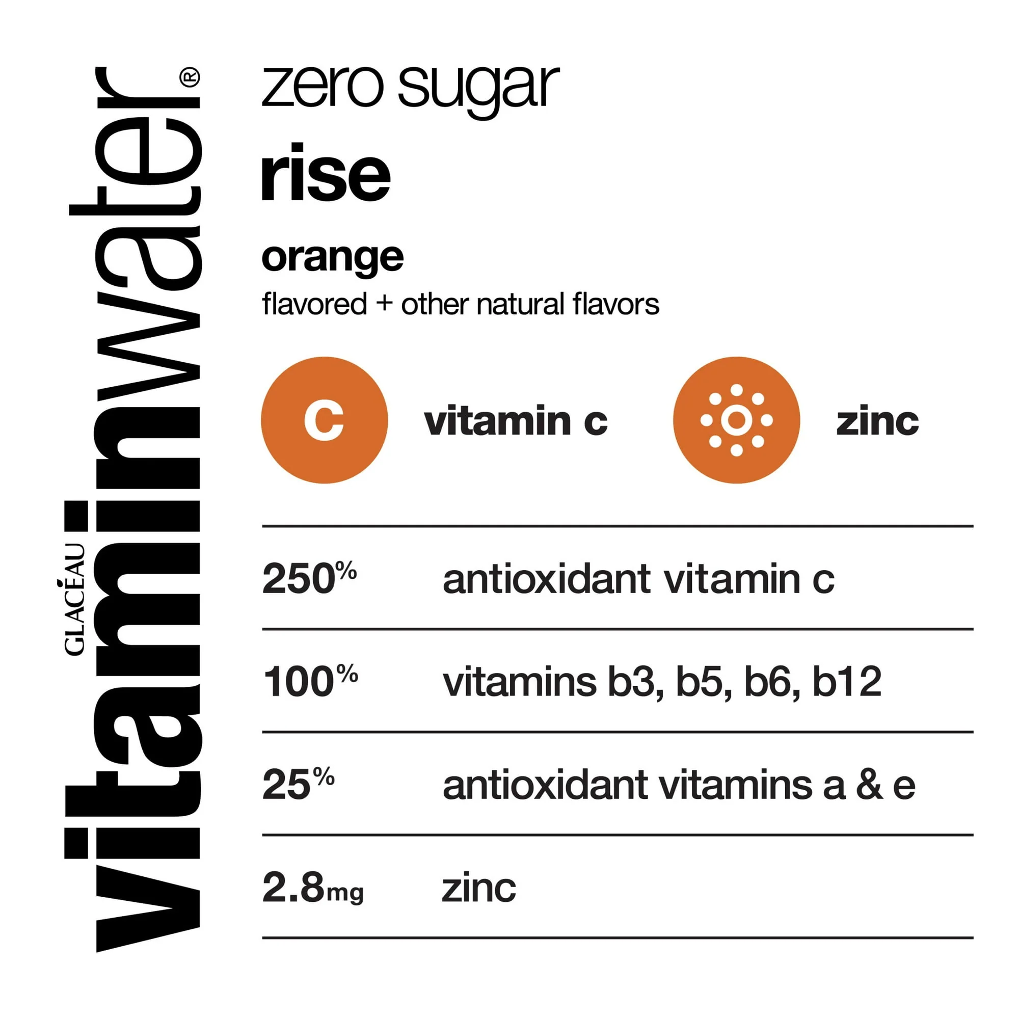 Vitamin Water Zero Rise Orange 20oz - Image 2