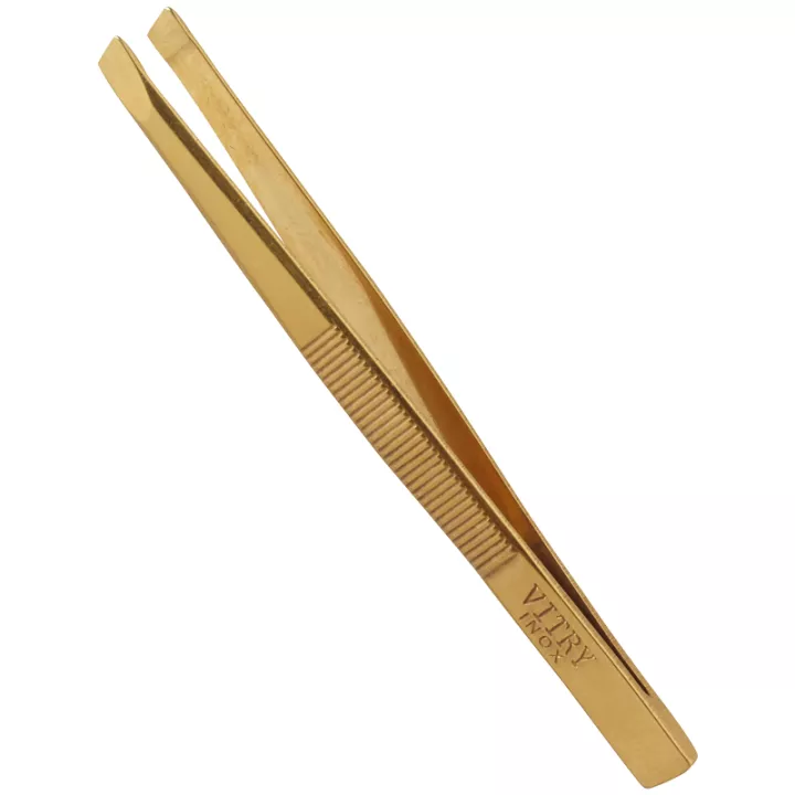 Vitry Golded Tweezeer Slant End 8cm 4016
