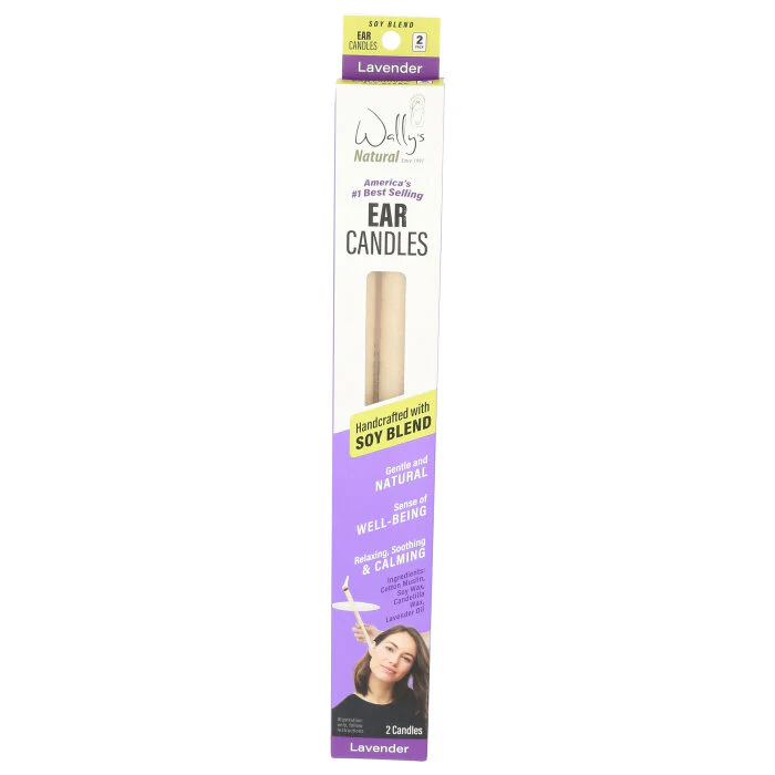 Wally's Ear Candles Lavender Soy Blend Beeswax 2ct