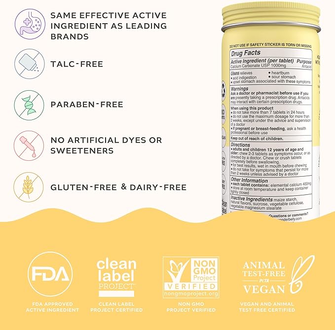 Wonder Belly Antacid Lemon Chewables 60ct - Image 2
