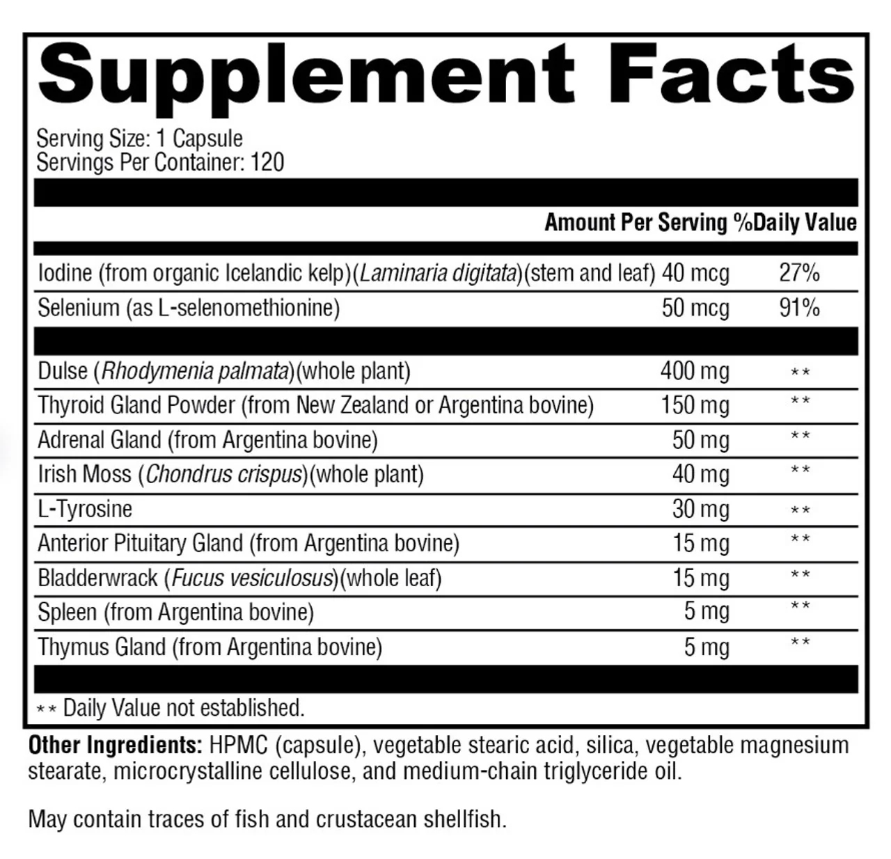 Xymogen T-150 Thyroid Support Vegetable Capsules 120ct - Image 2