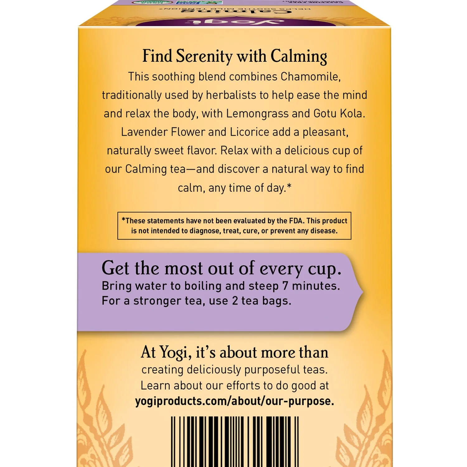 Yogi Tea Calming, Caffeine-Free Organic Herbal Tea, 16 Tea Bags, - Image 2