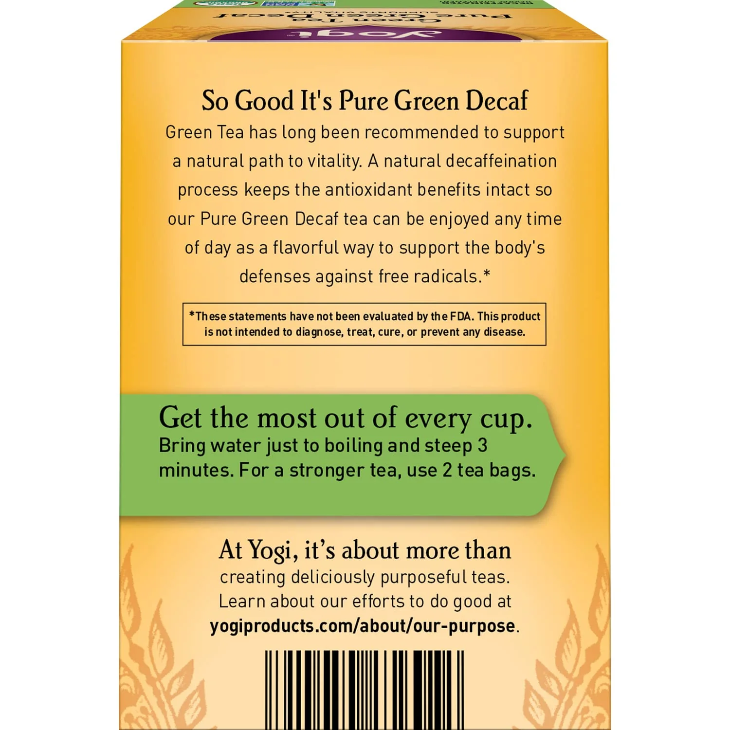 Yogi Tea Simply Decaf Green Tea 16 Bags - Image 2