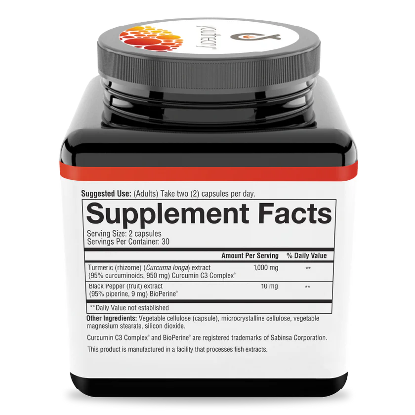 Youtheory Turmeric 1000Mg Vegetable Capsules 60 - Image 2