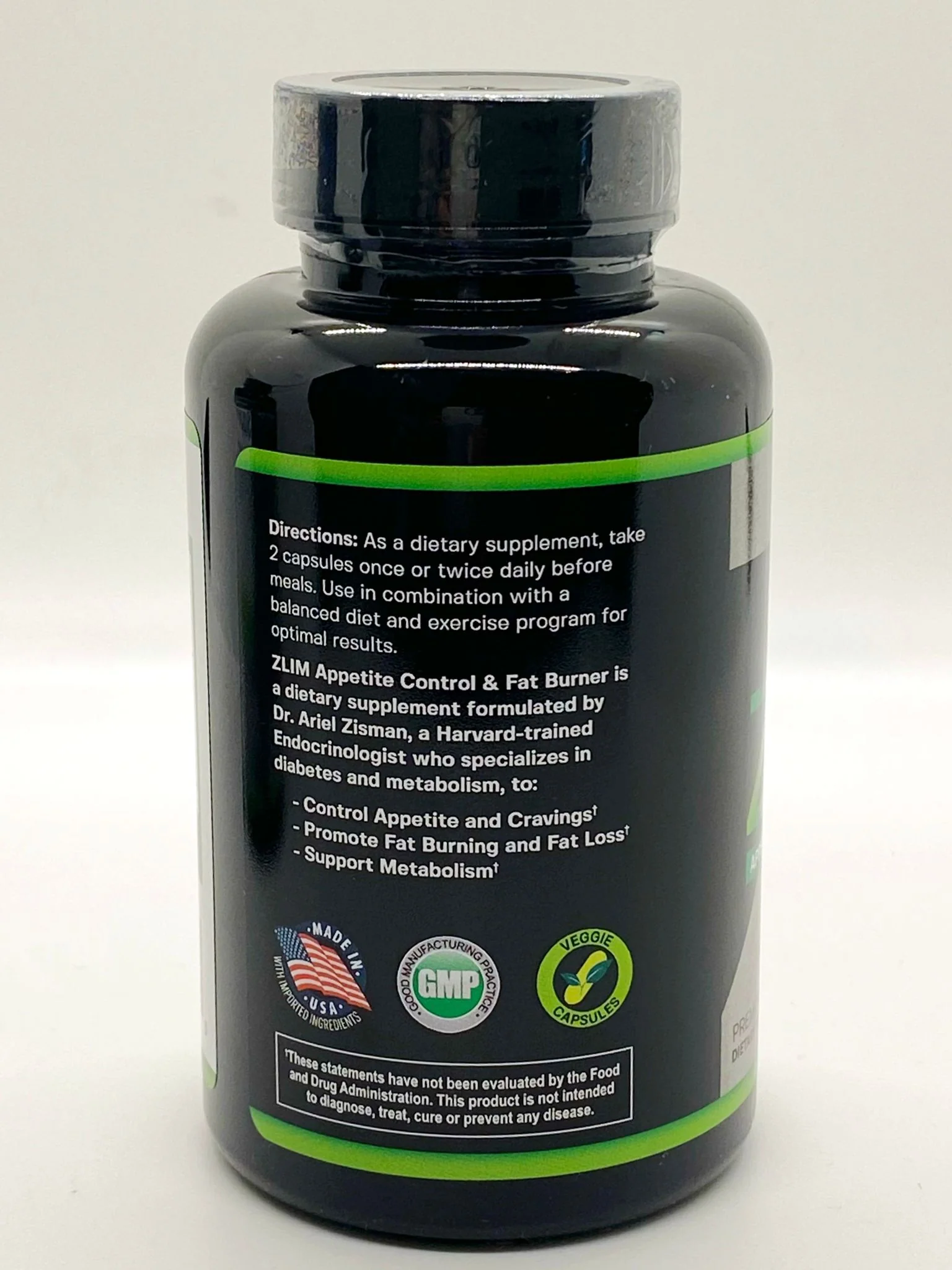 ZLIM Appetite Control and Fat Burner, by Dr ZISMAN, 90 Caps - Image 3