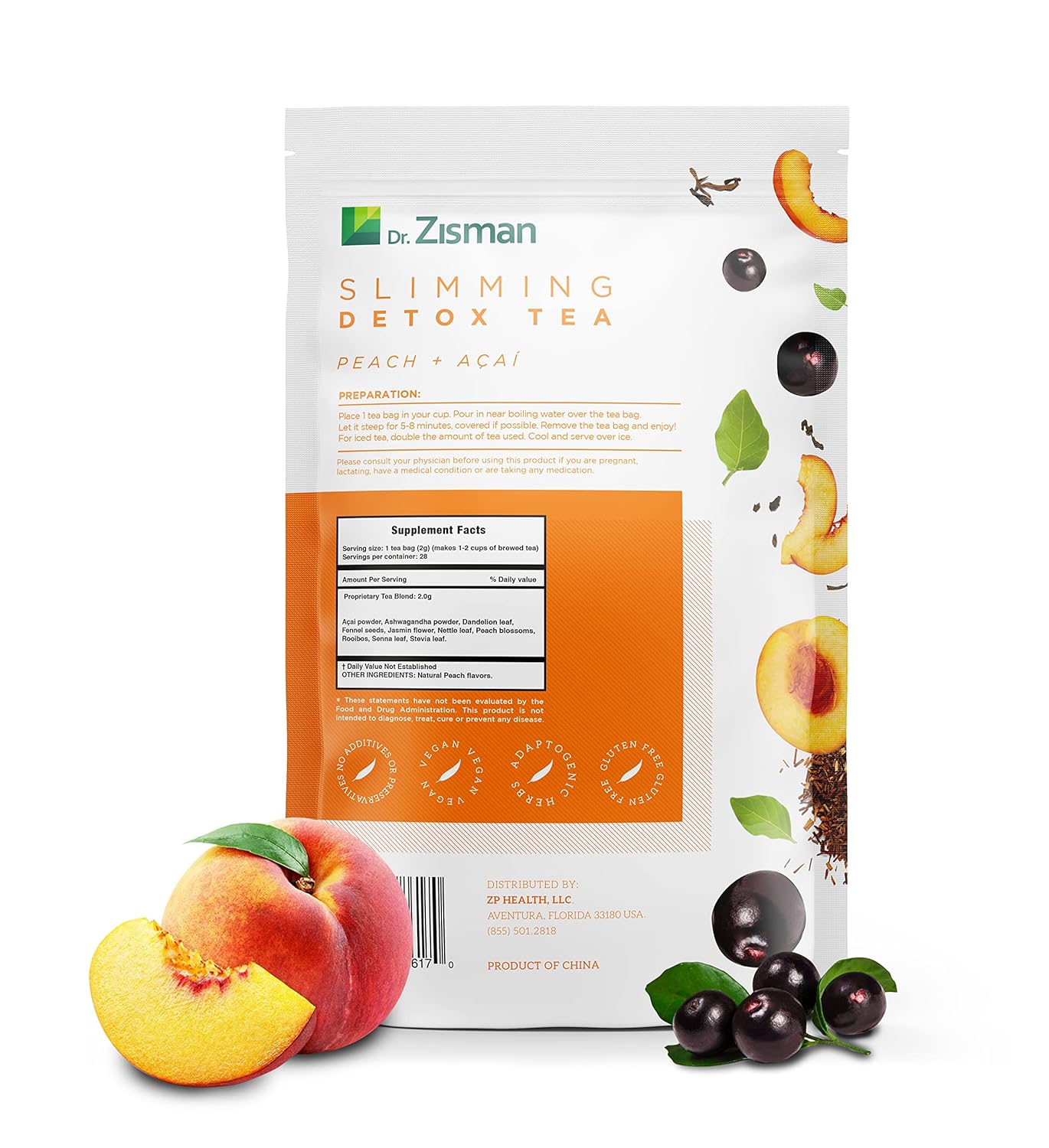 ZT Slimming Detox Tea Peach + Acai 1.98 oz by Dr Ariel Zisman - Image 3