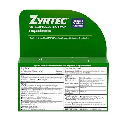 Zyrtec 24 HR Allergy Relief Tablets, 5mg Cetirizine Hcl, 35 CT - Image 9